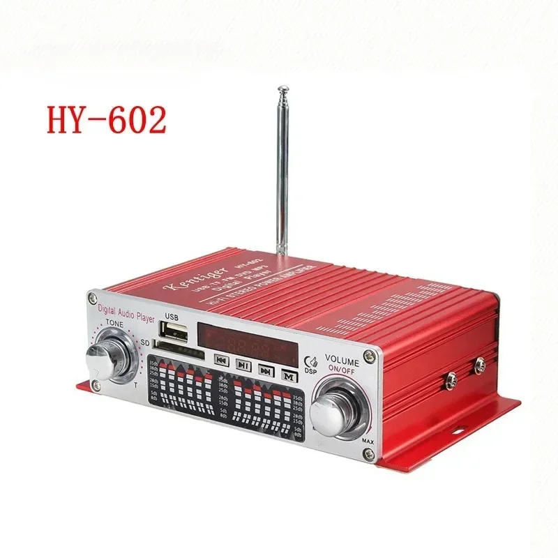 HY602 Motorcycle Car Small Amplifier 12V Card Insertion Amplifier Radio High Power Mini Amplifier