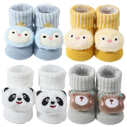 Newborn Baby Socks Children's Floor Socks with Cute Doll for Girls Boys Soft Cotton Infant Short Socks Clothing Accessories 0-6M