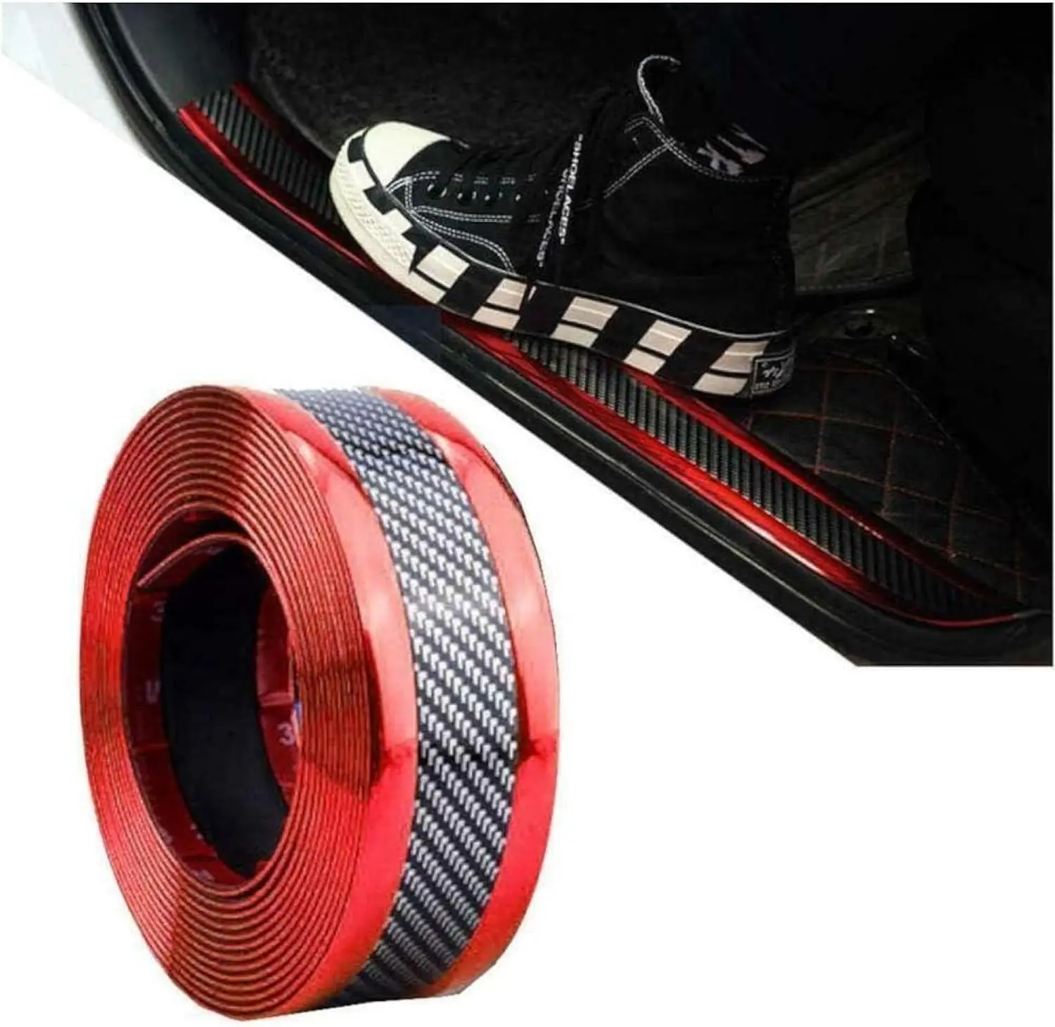 

Car Door Entry Sill Scuff Plate Paint Sill Protector Fiber Bumper Door Sill Sticker Anti-Collision Rear Bumper Guard Protection