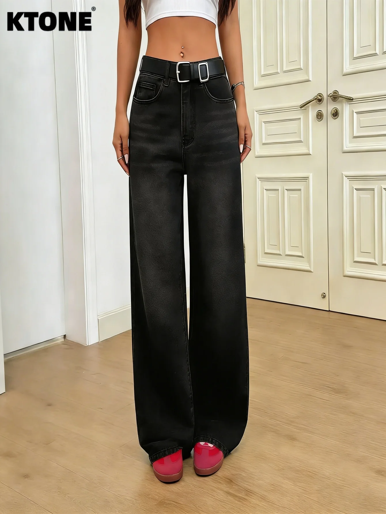 

Men and Women Jeans Unisex Black Baggy Denim Harajuku Drip No accessories or belts included