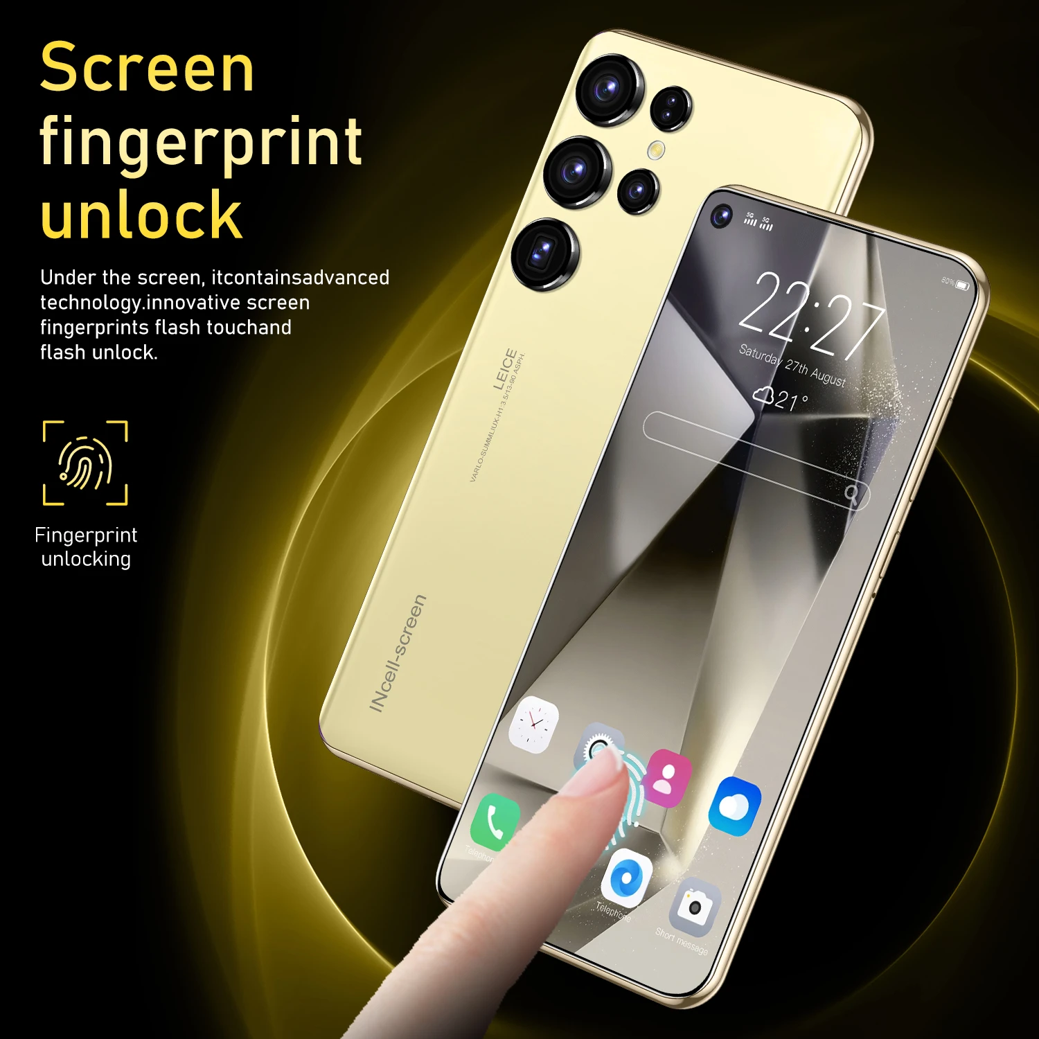 S25 Ultra New Smartphone 7.3 Inch Android 14 22GB+2TB 7800mAh 78MP+108MP Global Version 5G Fingerprint Unlocking Dual SIM Phone