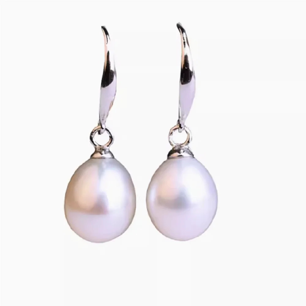 

Natural Freshwater Pearl AAA7-9mm Water Drop Pearl Earrings Fashionable and Versatile 925s