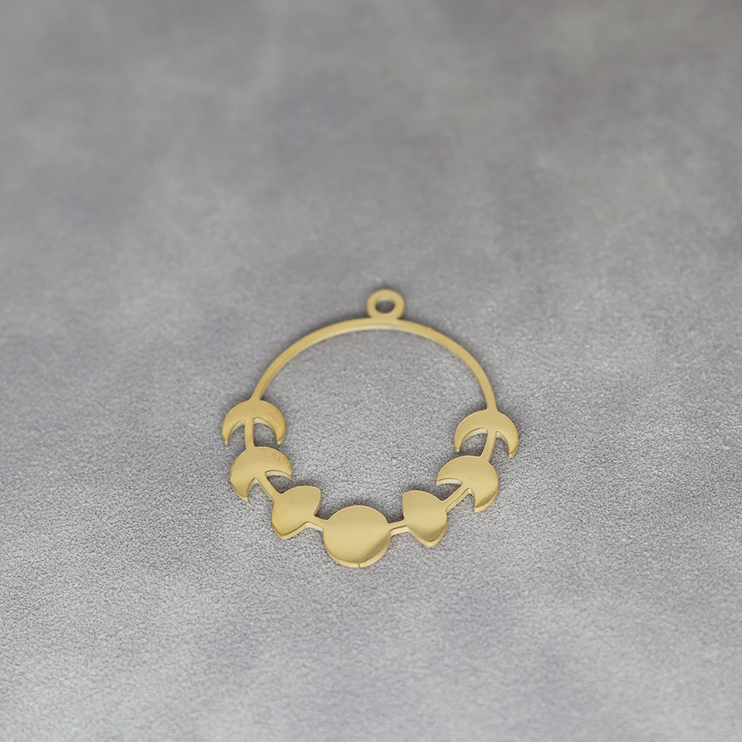 دلاية دائرية من الفولاذ المقاوم للصدأ للنساء والرجال ، بساطتها ، صناعة المجوهرات المصنوعة يدويًا ، هدايا الحفلات ، إكسسوارات ذاتية الصنع ، القمر ، 3