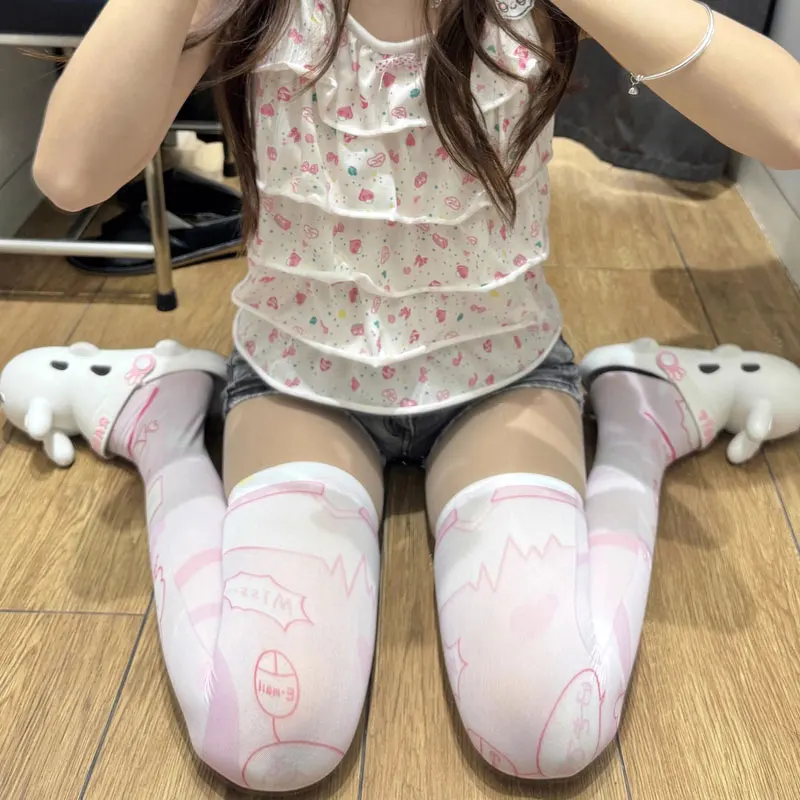 Bas Lolita japonais Y2k pour femmes, mignons, mi-mollet, au-dessus du genou, Anime Cosplay pour filles, chaussettes Kawaii en velours doux
