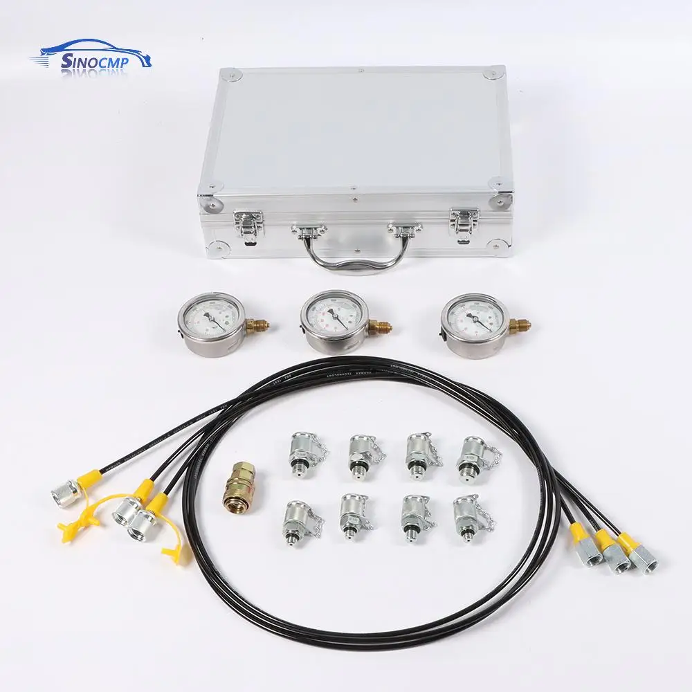 

1 Set Common Hydraulic Pressure Gauge Meauring Device Kit For Caterpillar Komatsu Ford Jone Deere Excavator Machinery Parts