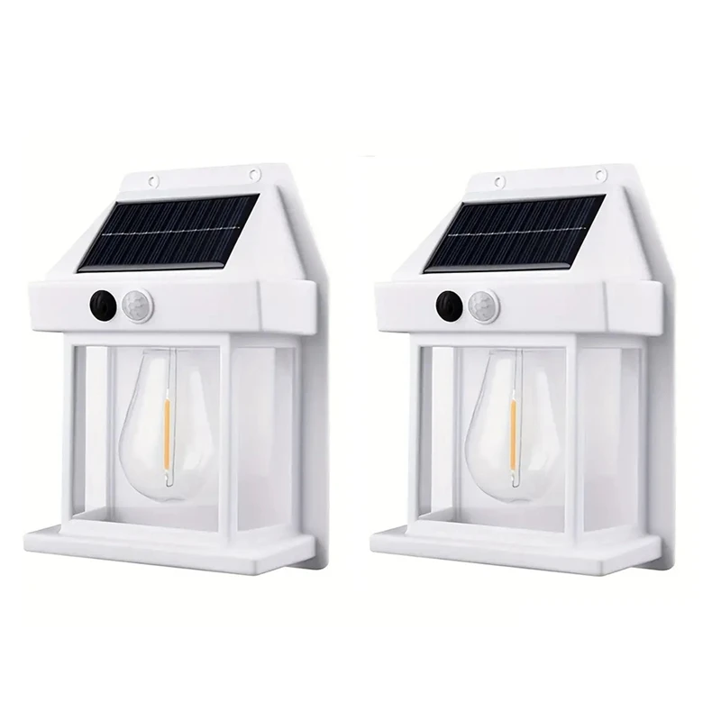 Solar Lights Outdoor, Dusk To Dawn Solar Wall Sconce Motion Sensor, 3 Lighting Modes Waterproof Solar Security Wall Durable B