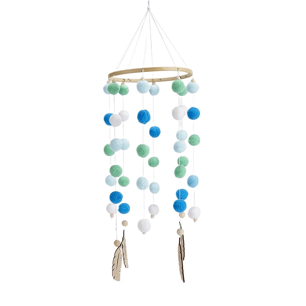 1Pcs Wind Chime Wall Pendant Hairball String Black Grey White Yellow Hanging Wall Decoration Livingroom Bedroom Apartment Room