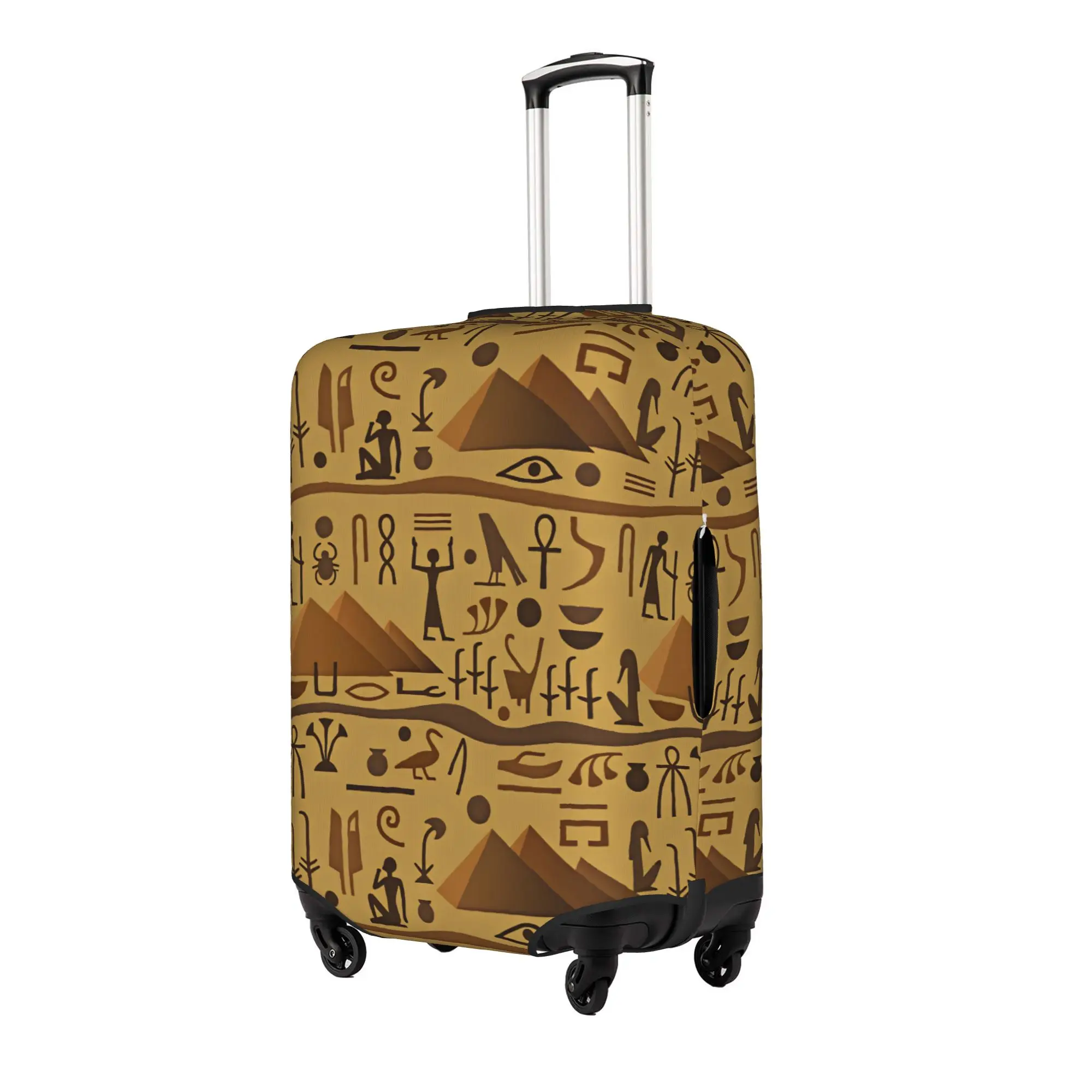 Egyptian Hieroglyphic Style  Travel Luggage Cover Dust Proof Pyramids Eye of Horus  Suitcase Cover Protector Fit 18-32 Inch