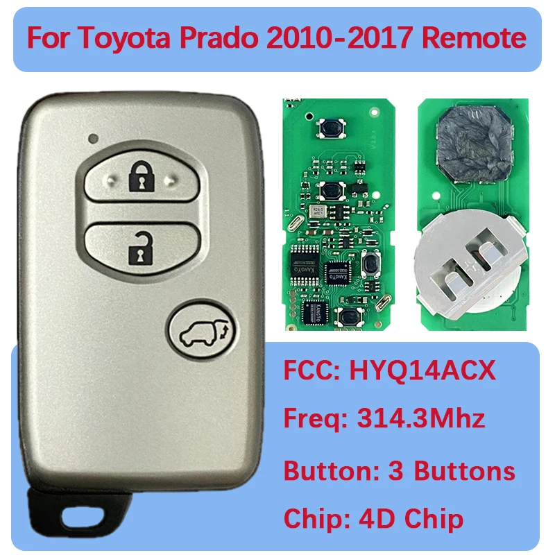 CN007374 استبدال البطاقة الذكية عن بعد 4D رقاقة 314.35 FSK HYQ14ACX 89904-60552 5290B لتويوتا برادو 2010-2017 #1