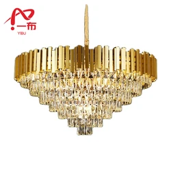 Multi-Layer Luxury Crystal Pendant Chandelier Modern Kitchen Hotel  Living Bedroom Dining Room Hanging Lamp