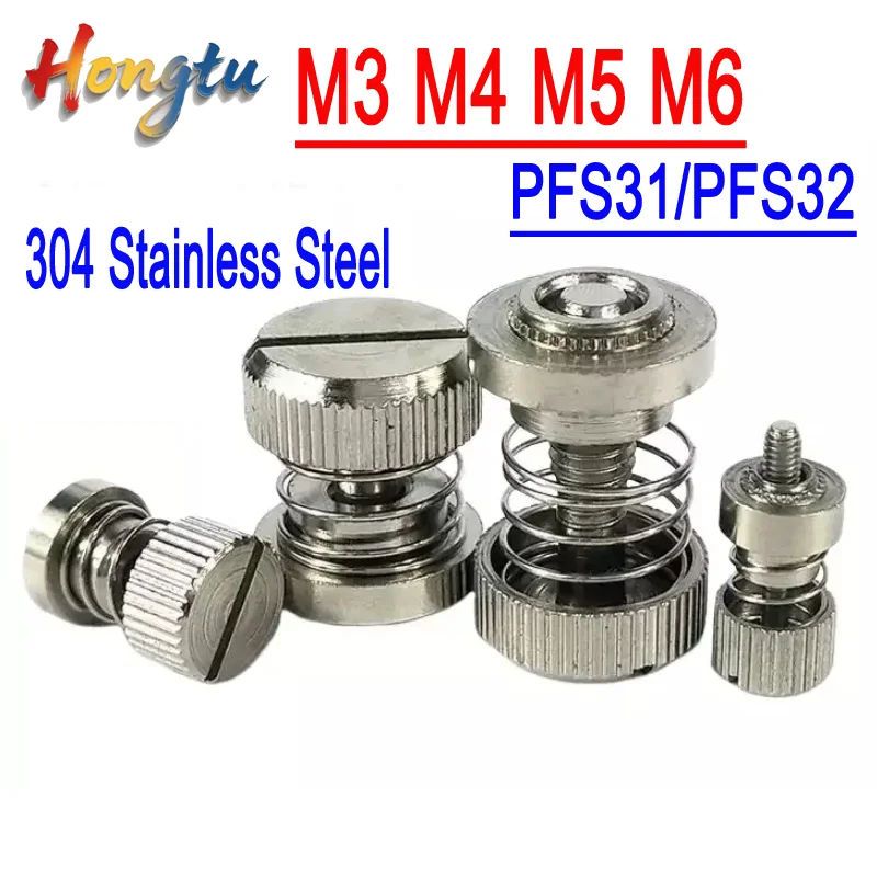 

Hongtu M3-M6 PFS31 PFS32 304 Stainless Steel Loose Screw Spring Pressure Riveting Screw Panel Cabinet Hand Screw