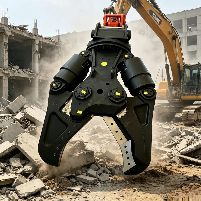 Hydraulic Shear Excavator Skid Steer Alloy Steel Blade Scrap Metal Cutting Demolition Works Custom Universal Connection Plate