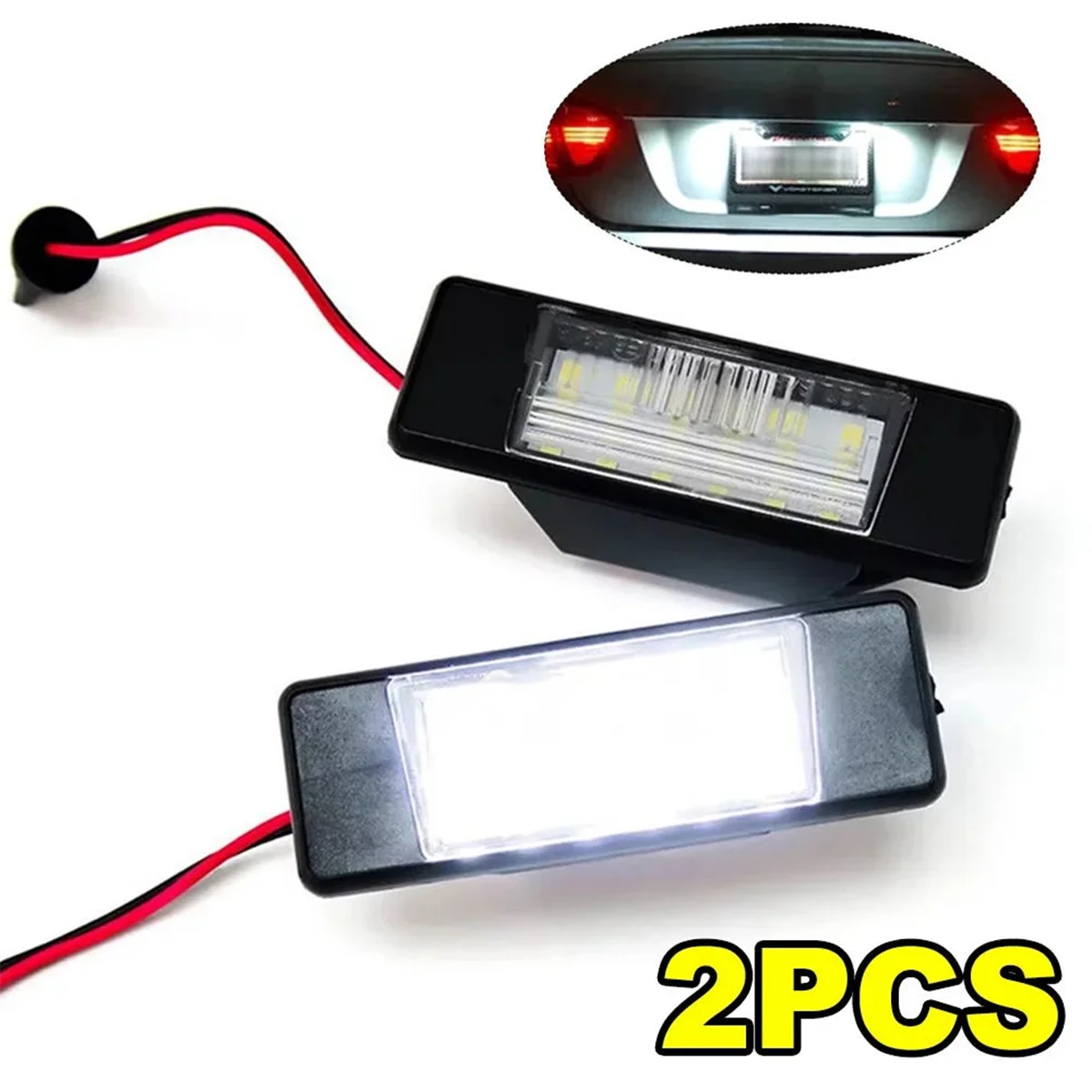 #02C Automotive Parts & Accessories,Car LED License Plate Light Error Free Lamp for Nissan 2Pcs,Black
