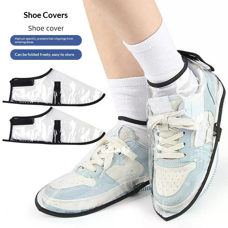 1Pair Barber Anti-shatter Hair Shoe Cover Transparent Beauti