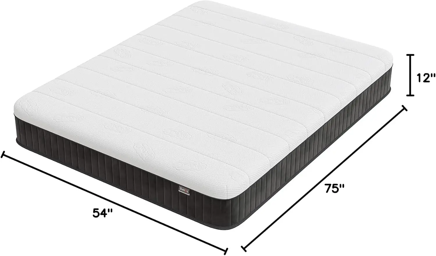 Double Mattress, 12 Inch Memory Foam Full Size Mattress, Full Bed Mattress in a Box,Pressure Relief & Firm Mattress Double Size