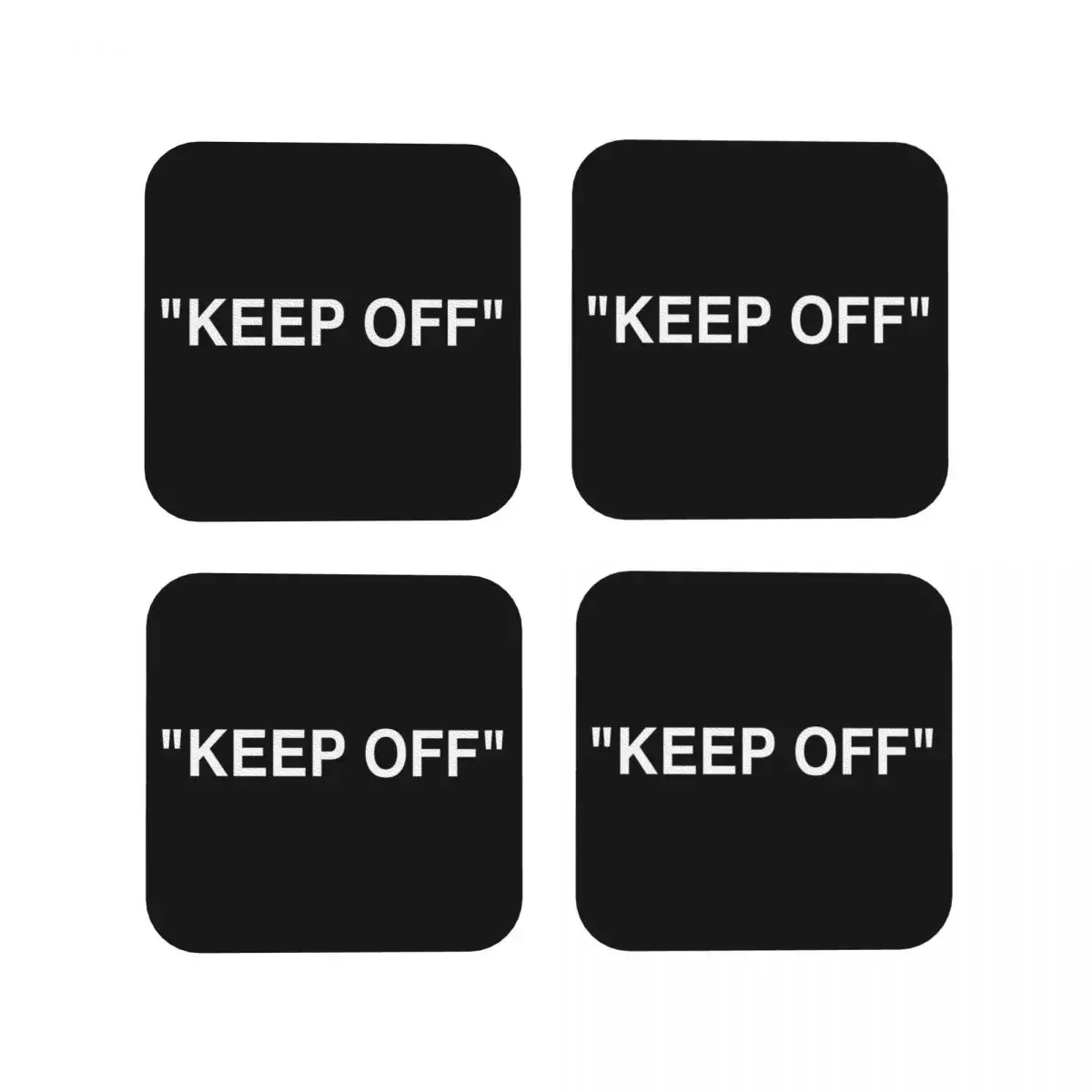 KEEP OFF Coasters Coffee Mats Set of 4 Placemats Mug Tableware Decoration & Accessories Pads for Home Kitchen Dining Bar