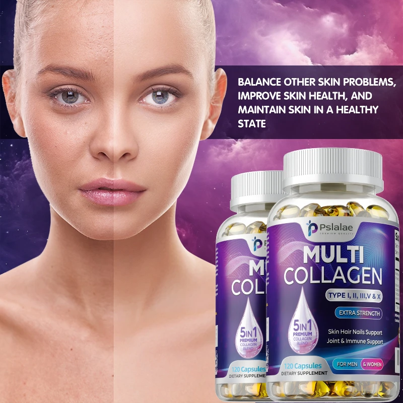 Multiple Collagen Complex - Supports Skin Elasticity, Natural Hair Growth, Improves Nail Health, and Boosts Immunity
