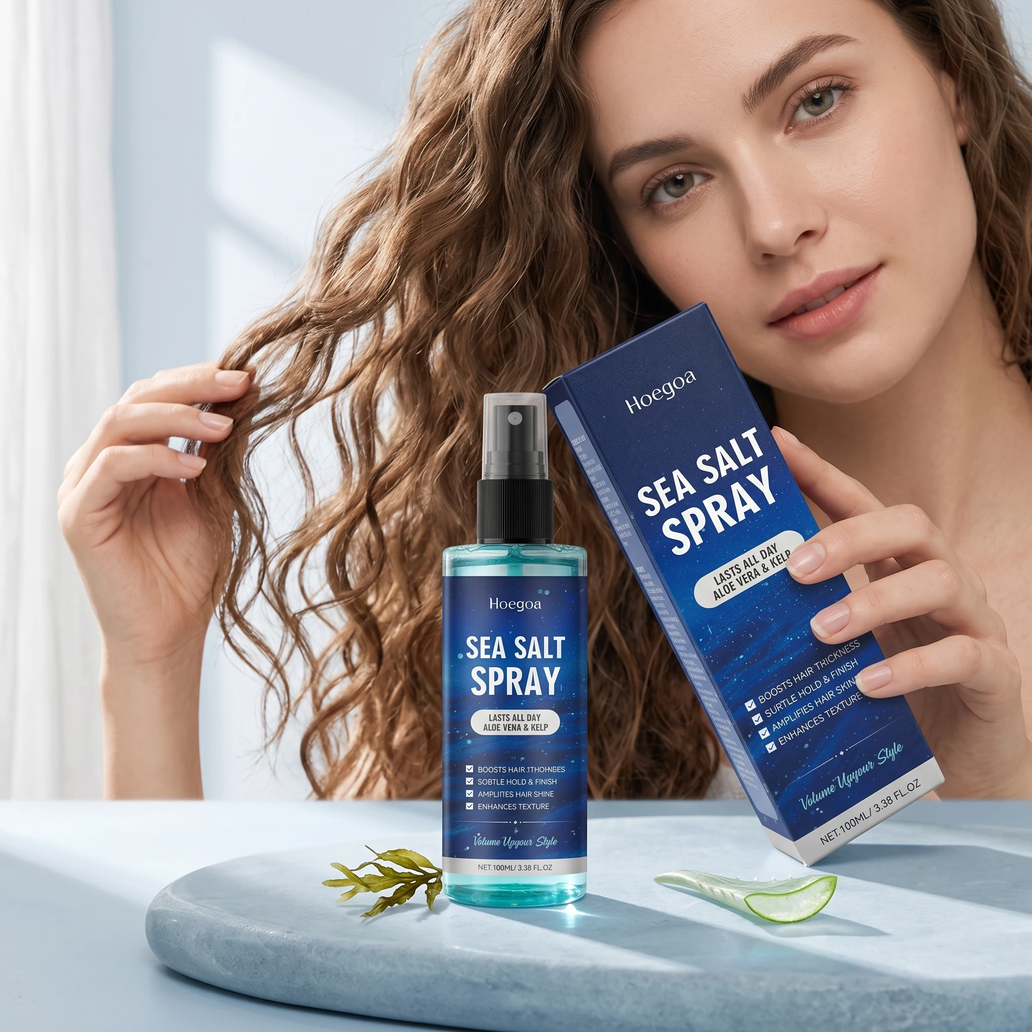 Sea Salt Hair Styling Spray Enhance Hair Elasticity Volumize Texture Refreshing No Sticky Improve Thickening Lazy Curl Defining
