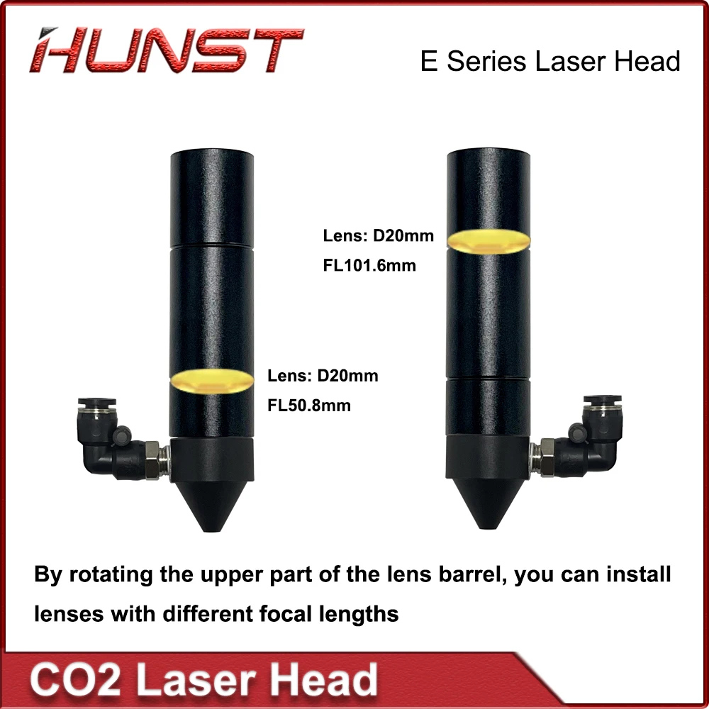 HUNST CO2 Laser Head E Series D20mm FL50.8 & 63.5 & 101.6mm lensa adaptor 25mm untuk mesin ukiran Laser