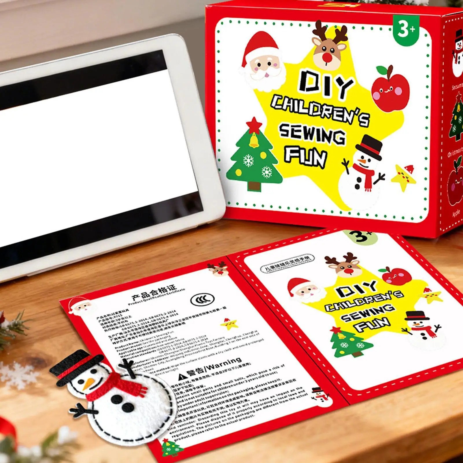 مجموعة خياطة عيد الميلاد للأطفال DIY Craft Make 6 زينة للأطفال ألعاب تعليمية لحفلات الأعياد هدايا مصنوعة يدويًا لمرحلة ما قبل المدرسة #2