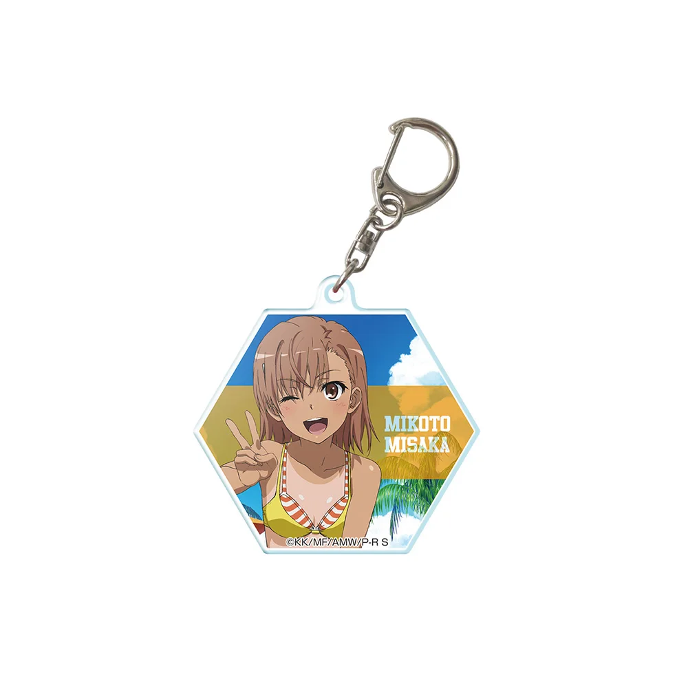 A Certain Scientific Railgun Misaka Mikoto Shirai Kuroko Uiharu kazari Saten Ruiko Official HD Acrylic Keychain Bag pendant Gift