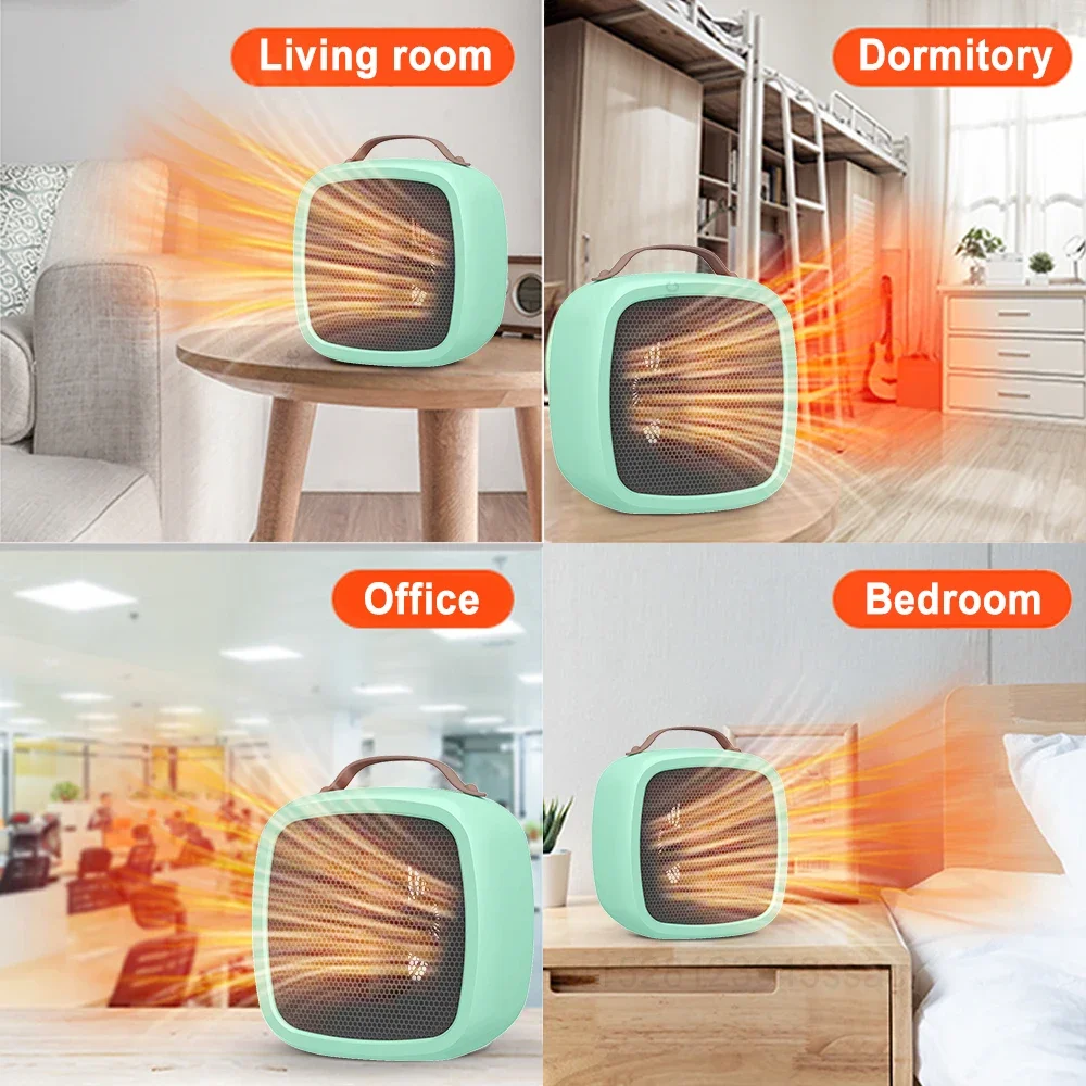 Grzejnik elektryczny 500W Wentylatory grzewcze Mini przenośny grzejnik PTC Mały grzejnik biurkowy Dmuchawa gorącego powietrza do domu Łazienka Biuro