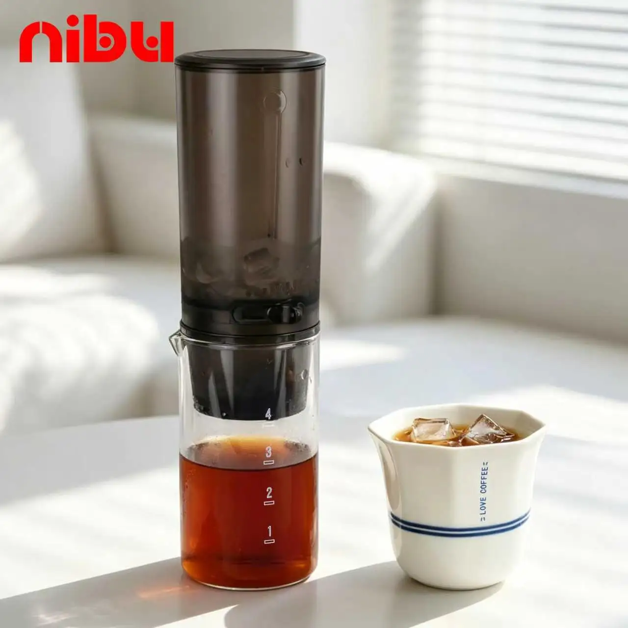 Ice Cold Drip Coffee Maker Glass Carafe Cold Brew Tea Maker Adjustable Dripper Slow Drip Dutch Coffee Pot Household Drinkware