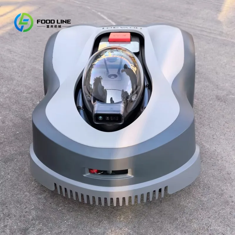 

Customized Robotic Lawn Mower White 1000mm Cutting Width GPS + Solar Crawler Drive Rotary Blade APP Control Fully Automatic
