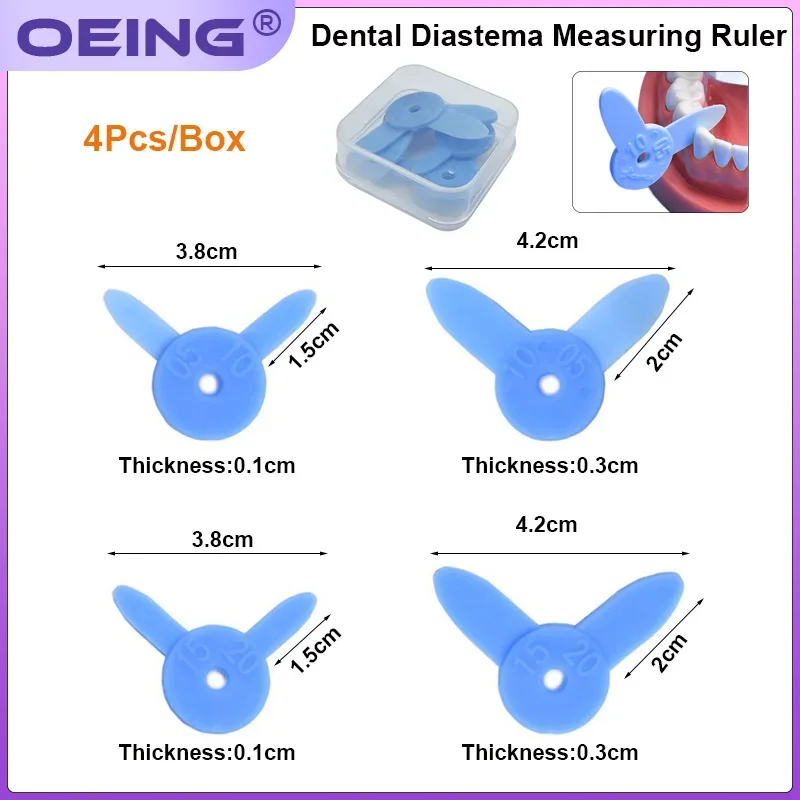 4Pcs/Box Dental Diastema Measuring Ruler Interproximal Reduction Gauge Reciprocating Gap Measurement Orthodontic Treatment Tools