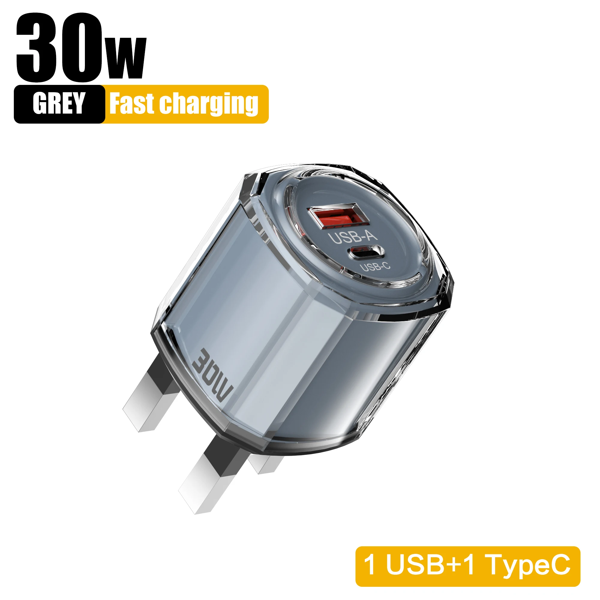 30W USB C-oplader Muti-poorten Snel opladen Snel opladen QC3.0 Type C PD Mobiele telefoon-muuradapter voor iPhone 16 Pro Xiaomi 15