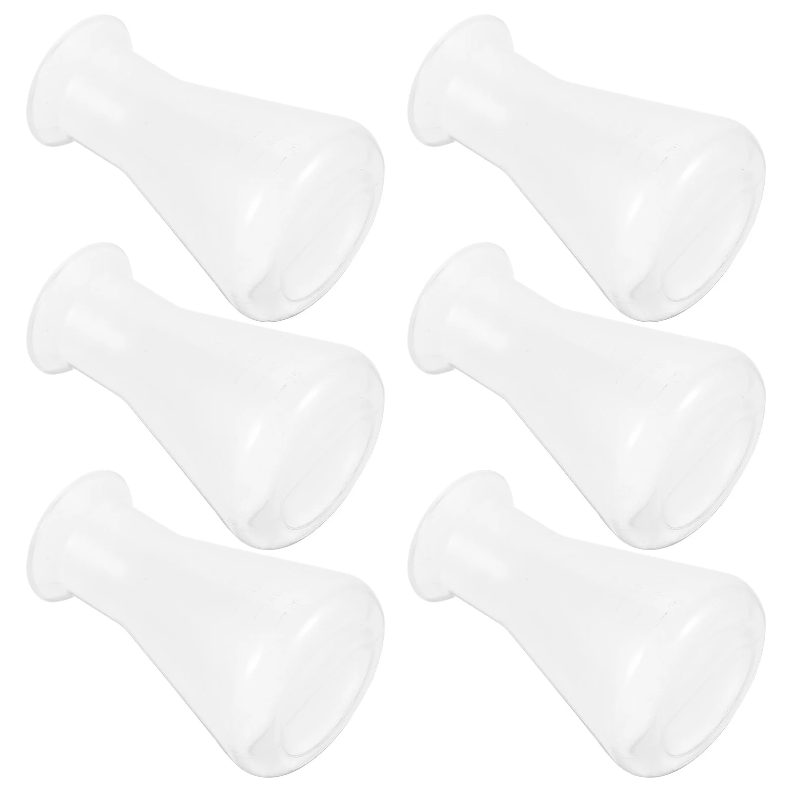 

6 Pcs Laboratory Flask Scientific Conical Erlenmeyer Without Caps Stopper Chemistry Plastic 100ml Graduated Set