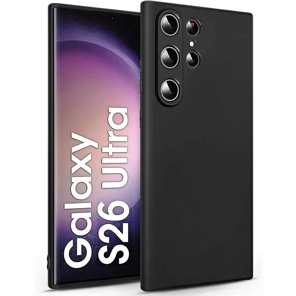 Coque pour Galaxy S25 S24 S23 Ultra noir mat souple TPU Protection d'appareil photo housse antichoc pour Samsung Galaxy S25 Plus Ultra FE
