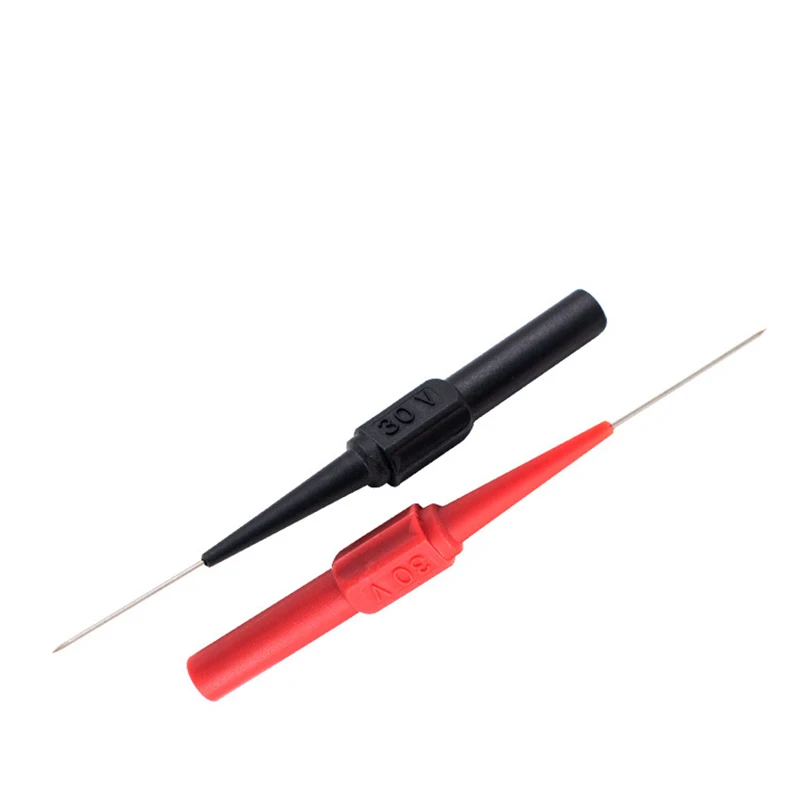 10pcs Insulation Piercing Needle Non-destructive Multimeter Test Probes Measuring Device Red/Black 30V For Banana Plug