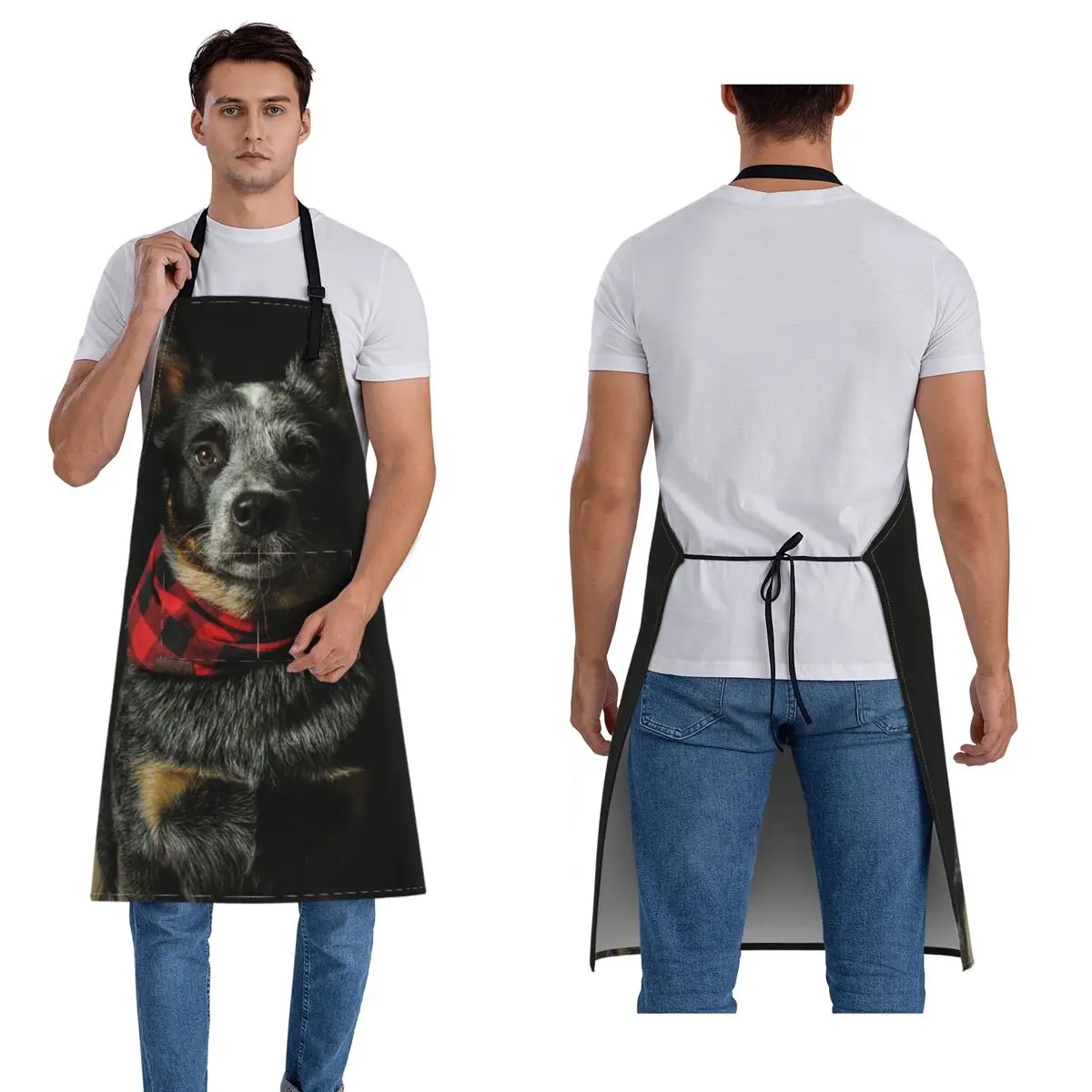 

Australian Cattle Dog Aprons Chef Cooking Baking Tablier Waterproof Bib Kitchen Cleaning Pinafore for Women Men Painting