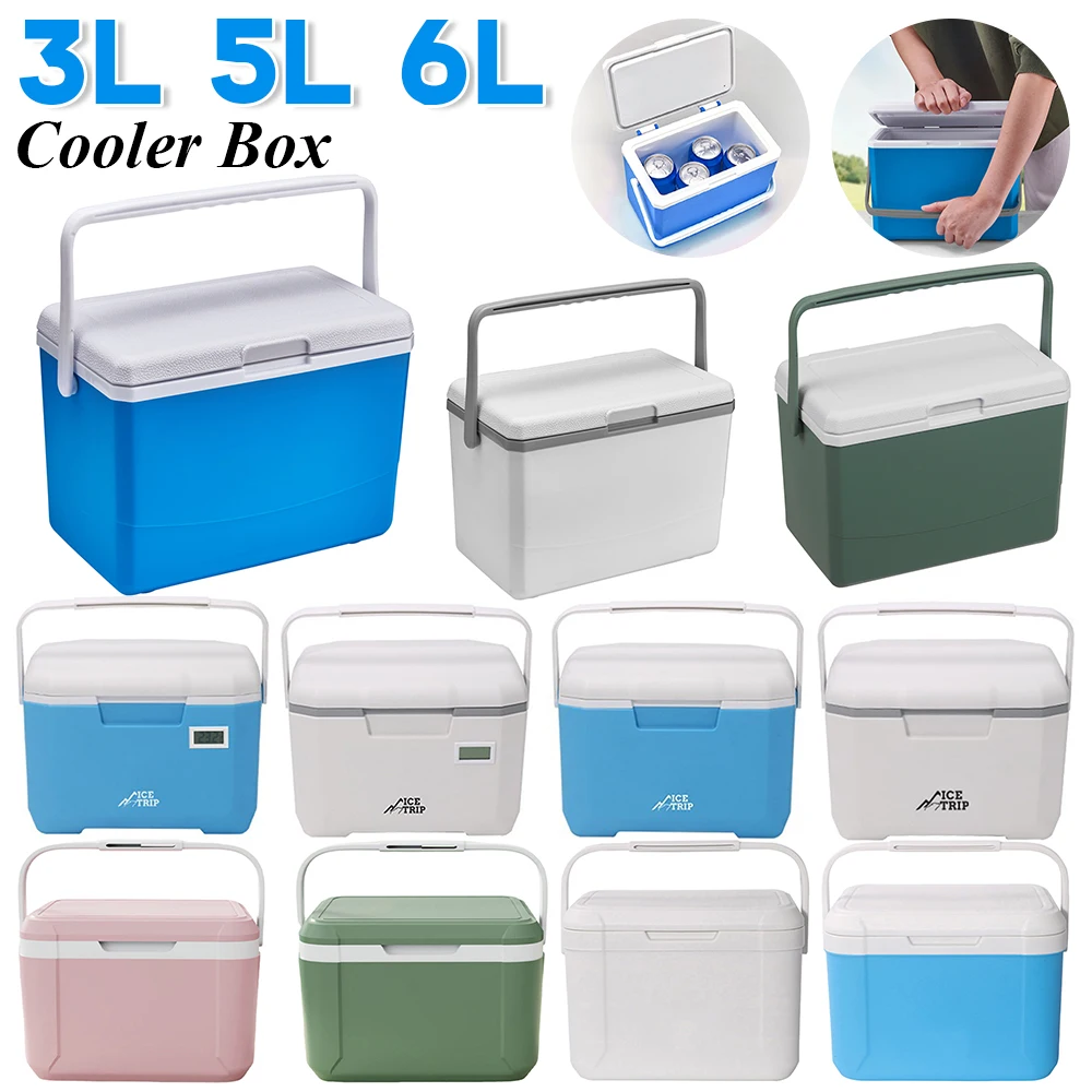 3/5L Camping Cooler Box Heat Preservation Car Refrigerator Large Capacity Camping Fridge Ice Cooler Cooling Beverage Storage Box