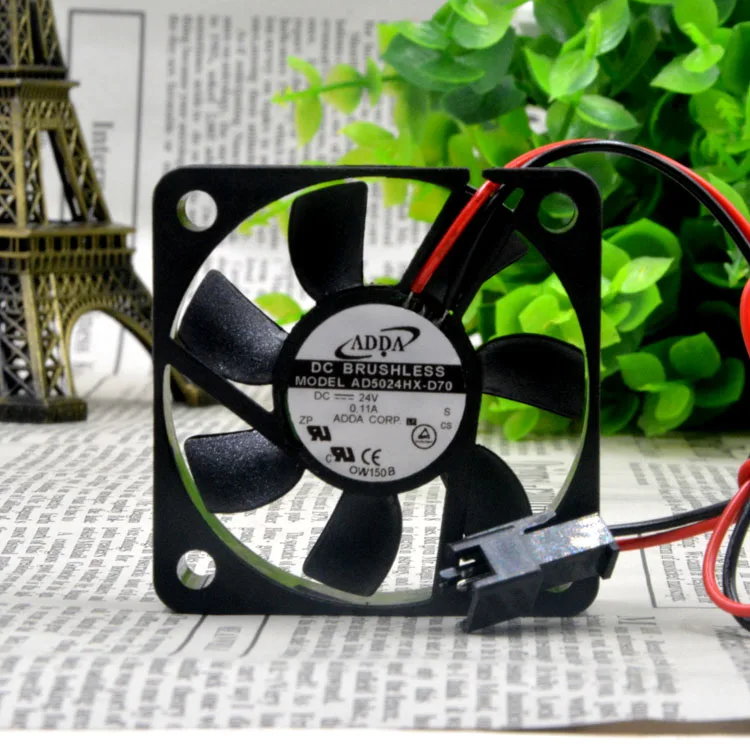 24V 50mm Fan For Adda AD5024HX-D70 5015 24V 0.11A 5CM 2-Wire Converter Cooling Fan