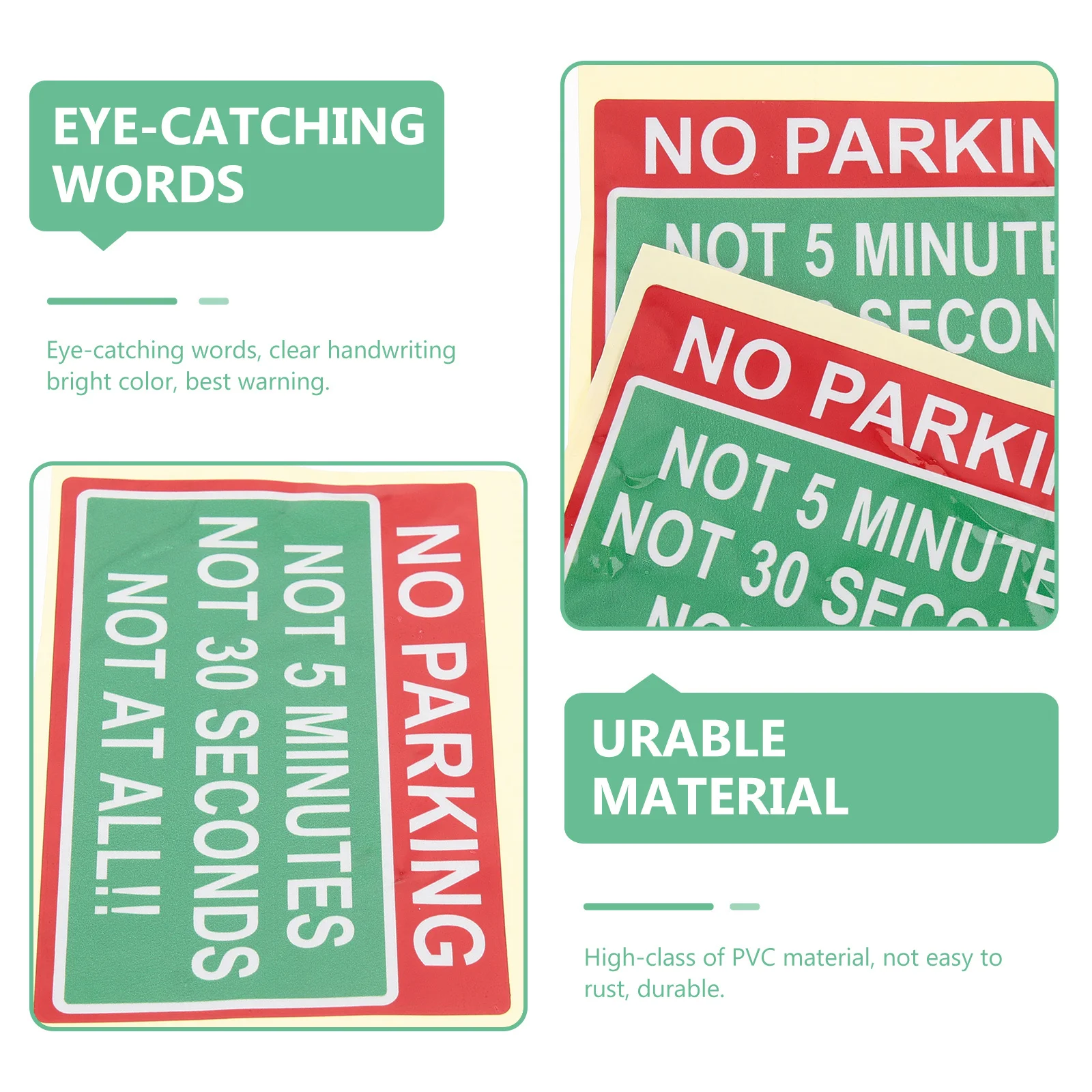 

2pcs No Parking Sign Car Sticker Waterproof Pvc For Garage Shopping Mall Entrance Warning Decal Vehicle Sticker No
