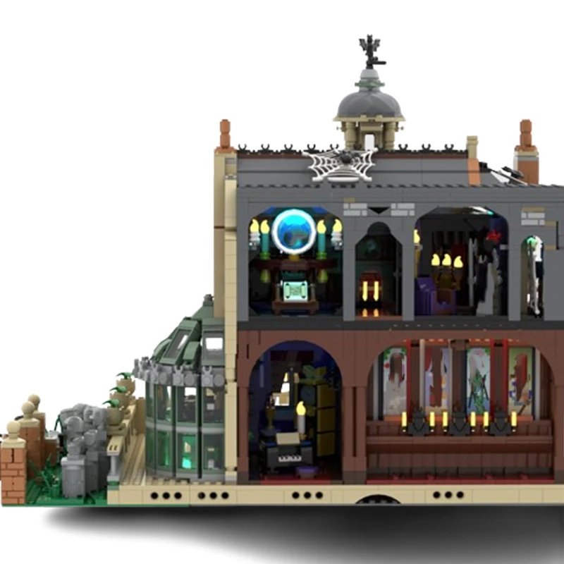 MOC Blocos de Construção Montados, Partícula Pequena, Casa Construção Série, Brinquedos Infantis Puzzle, Ornamentos Modelo DIY, Spot