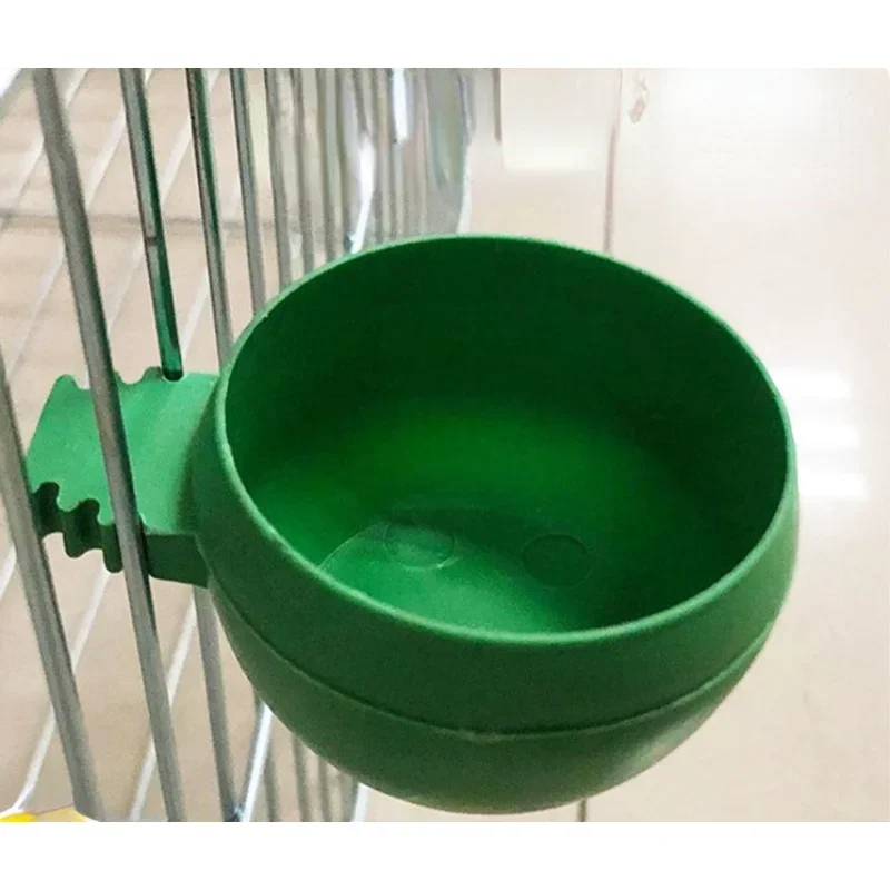 New Bird Parrot Pigeons Hamster Pet Cage Aviary Water Food Bowl Feeder Plastic Round Water Cup Hanging Drinking Feeding Bowl