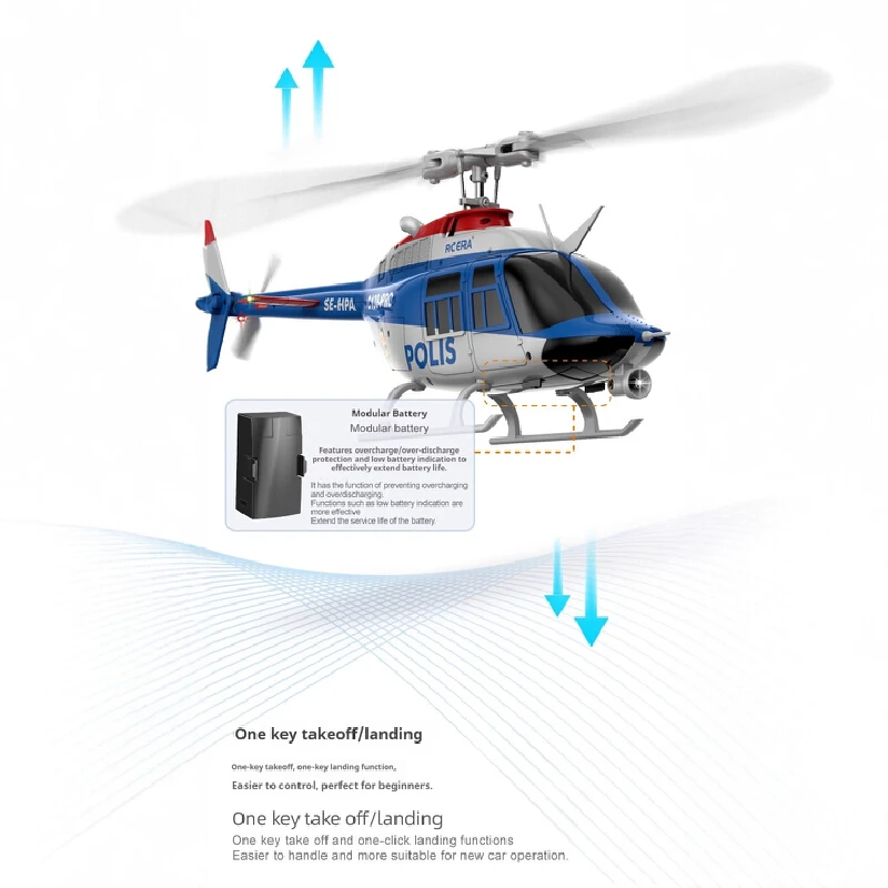 2025 C138 PRO مروحية RC بدون فرش - نموذج مقياس جرس 206-نمط، RHSK #5