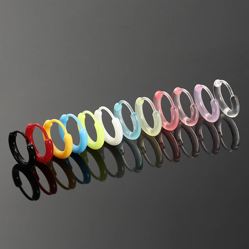 10 Stück bunte Harz Creolen niedliche winzige Ohrringe für Frauen Mädchen einfache vielseitige Ohr schnalle Schmuck Zubehör Geschenke