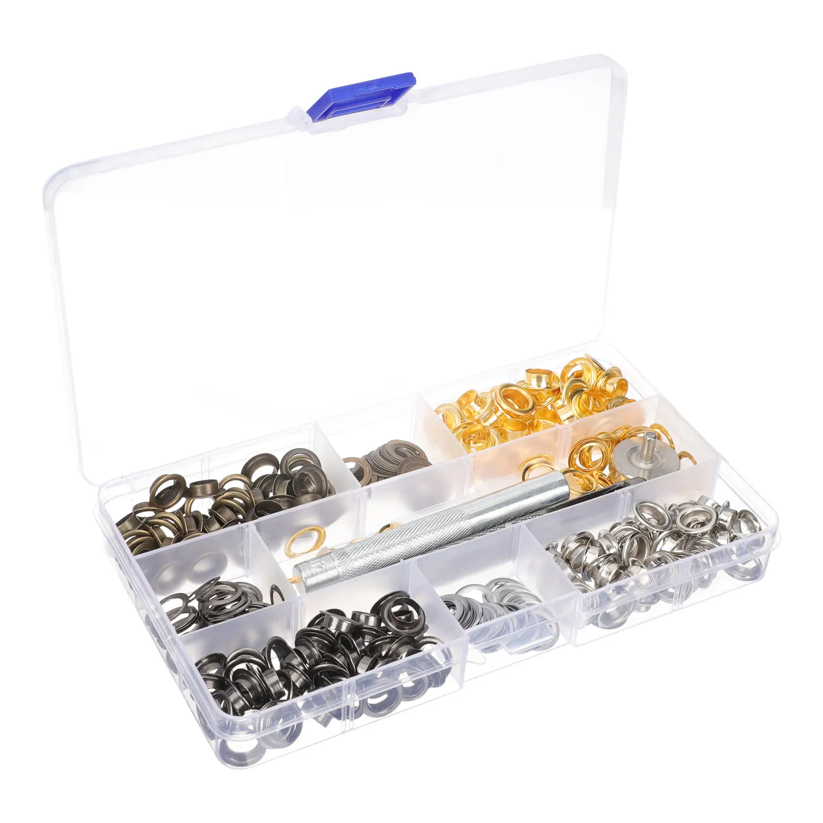 1Set Grommet Tool Kit Eyelet Kit for Fabric Craft Tarp Tent Awning Curtain Repair Boot DIY Projects Wide Application