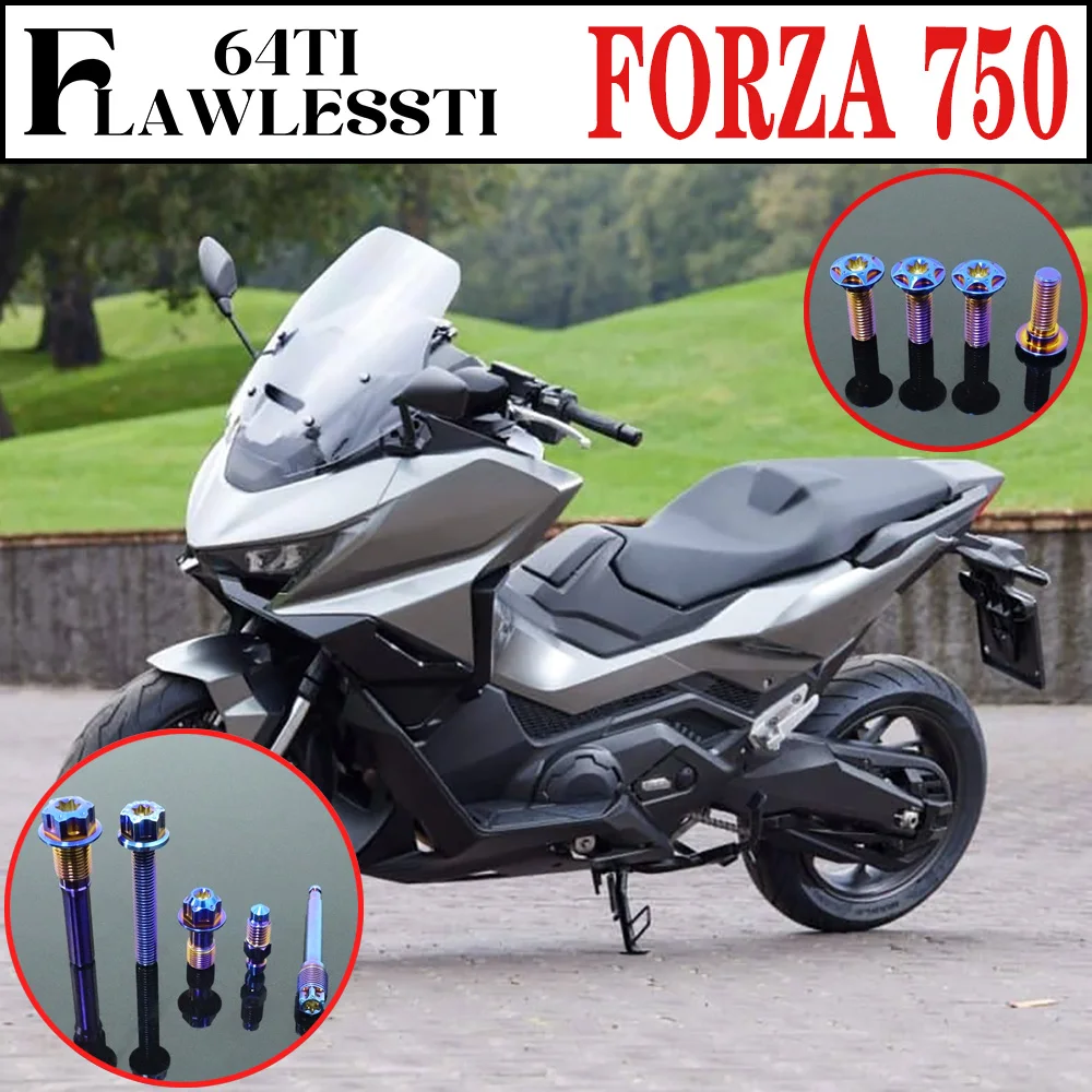 FLAWLESSTI Gr5 Titanium Bolt Front Rear ABS Disc Line Footrest Engine Oil Caliper Brake Disc BodyCover Bolt For Honda Forza 750