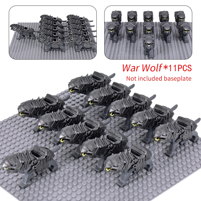 Mittelalterliche Militärsets Kavallerie-Figuren Kriegspferde Bausteine Teile Ritter-Zubehör Spielzeug für Kinder Geschenke