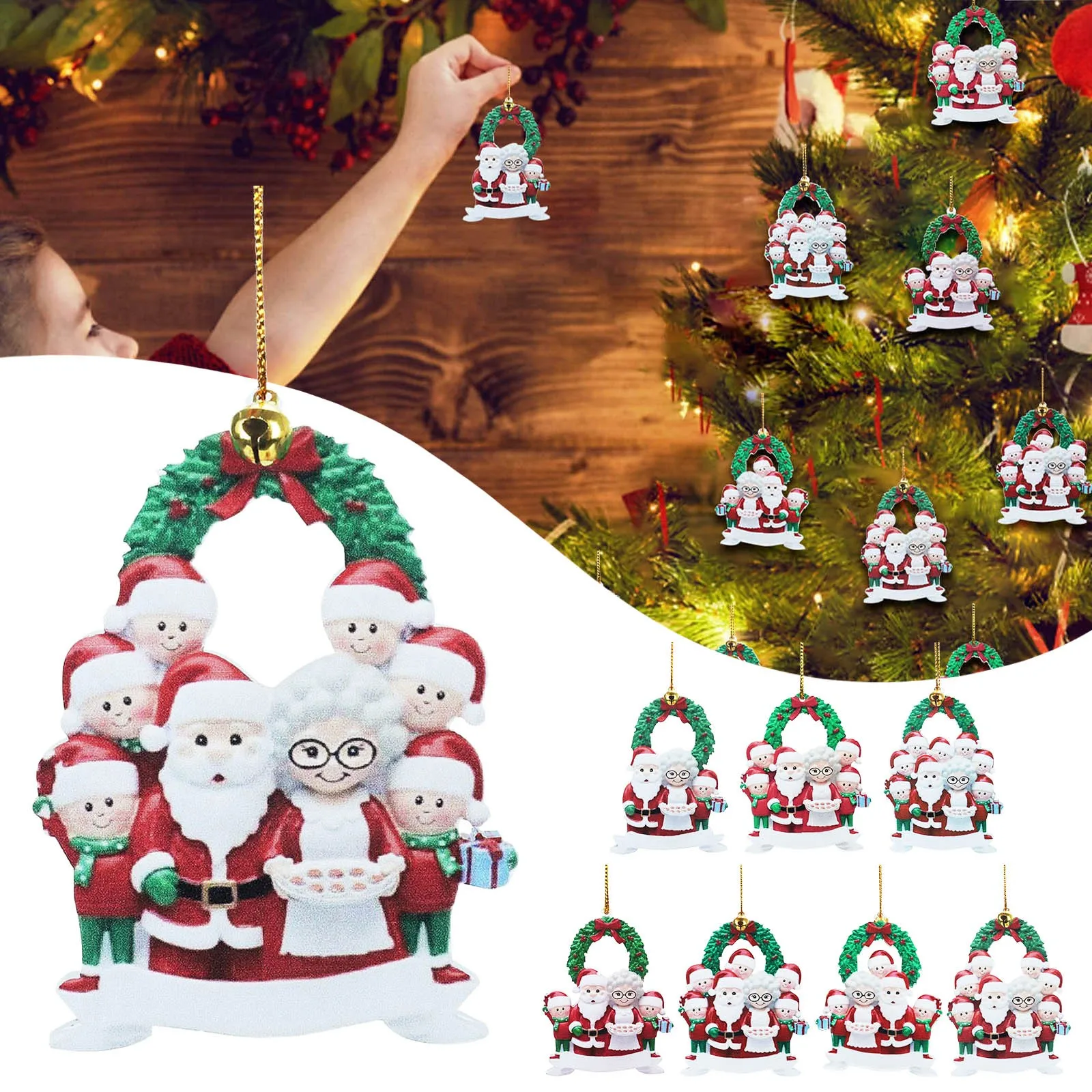 Personalized Christmas Familiy Home Custom Santa Claus Home Christmas Tree Door Hanging Decorations Holiday Party Decoration Toy