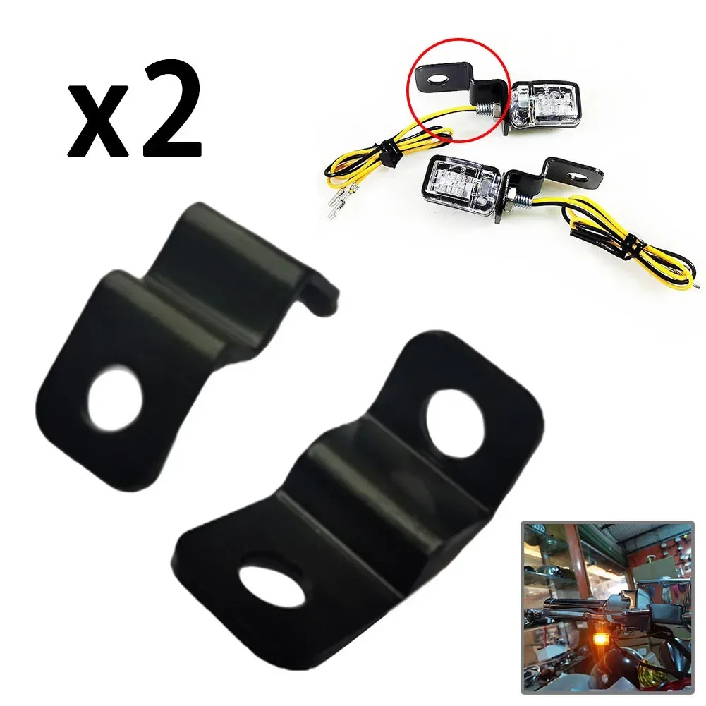 2Pcs Universal Motorcycle Mount Bracket LED Mini Turn Signal Lights Bracket Aluminum Alloy Modification Lamps Stand Holder image 5