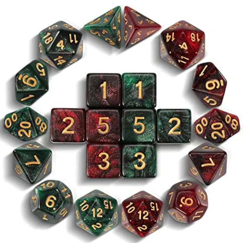 

Polyhedral Dice Sets with Pouches for D&D DND RPG MTG Dungeon and Dragons Table Board Roll Playing Games D4 D6 D8 D10 D12 D20