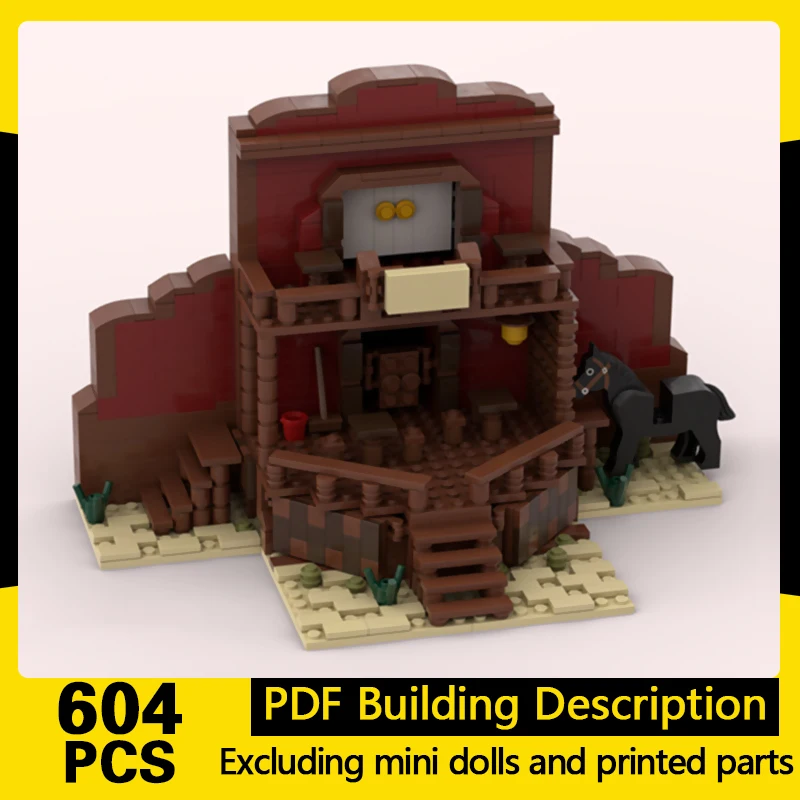 

City Street View Model MOC Building Bricks Desert Small Salloon Modular Technology Gifts Holiday Assemble Children Toys Suit