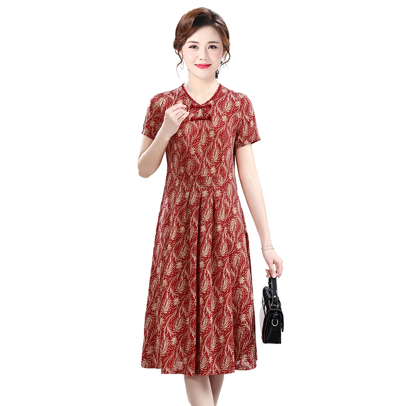 فستان نسائي صيفي على شكل زهرة على الطراز العرقي فستان عتيق على شكل حرف a بقصة ضيقة طويلة من البوليستر بتصميم عتيق #2