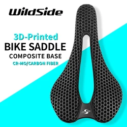 Wildside 3D Printed Bike Saddle Nylon Bottom Shell Hollow Breathable Ergonomic Bike Cushion Shock Absorption Cycling Seat 155mm